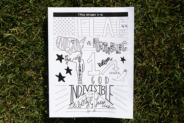 Pledge of allegiance coloring page printable