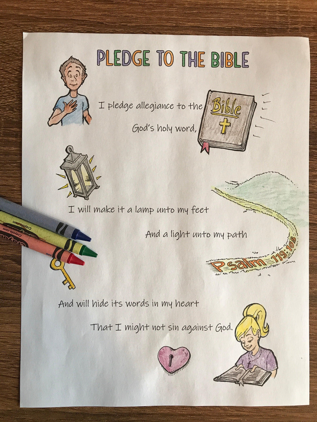 Bible pledge coloring page