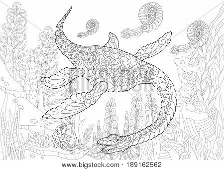 Stylized plesiosaurus vector photo free trial bigstock