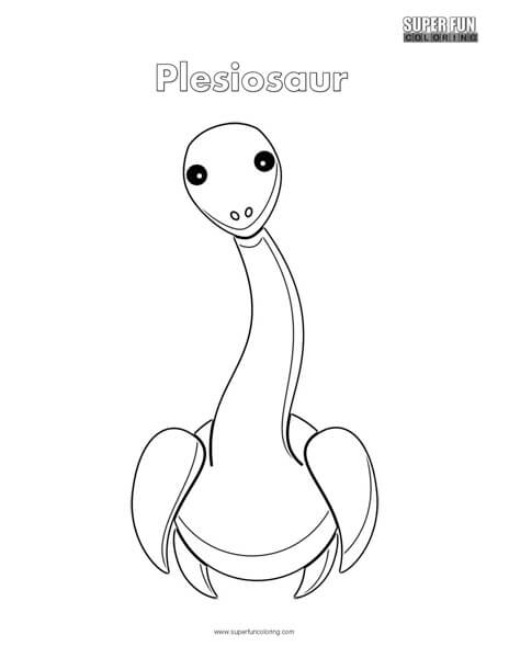 Cartoon plesiosaur coloring page