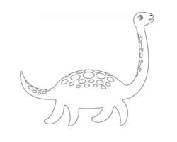 Free loch ness monster coloring page plesiosaur nessie in cartoon style free vector