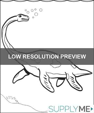 Printable plesiosaur dinosaur coloring page for kids â
