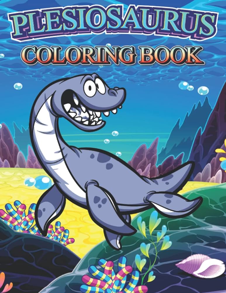 Plesiosaurus coloring book this book has amazing plesiosaurus and piranha stress relief relaxation coloring pages morrison simon books