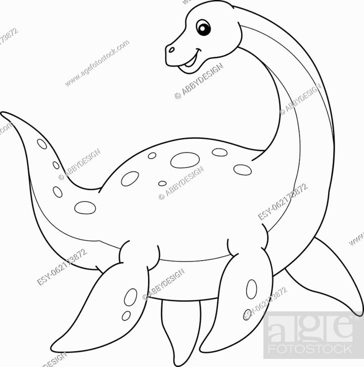 A cute and funny coloring page of a plesiosaurus provides hours of coloring fun for children stock vector vector and low budget royalty free image pic esy