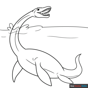 Plesiosaurus coloring page easy drawing guides