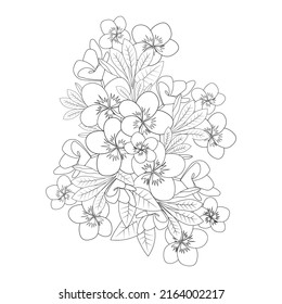 Plumeria flower doodle coloring page outline stock vector royalty free