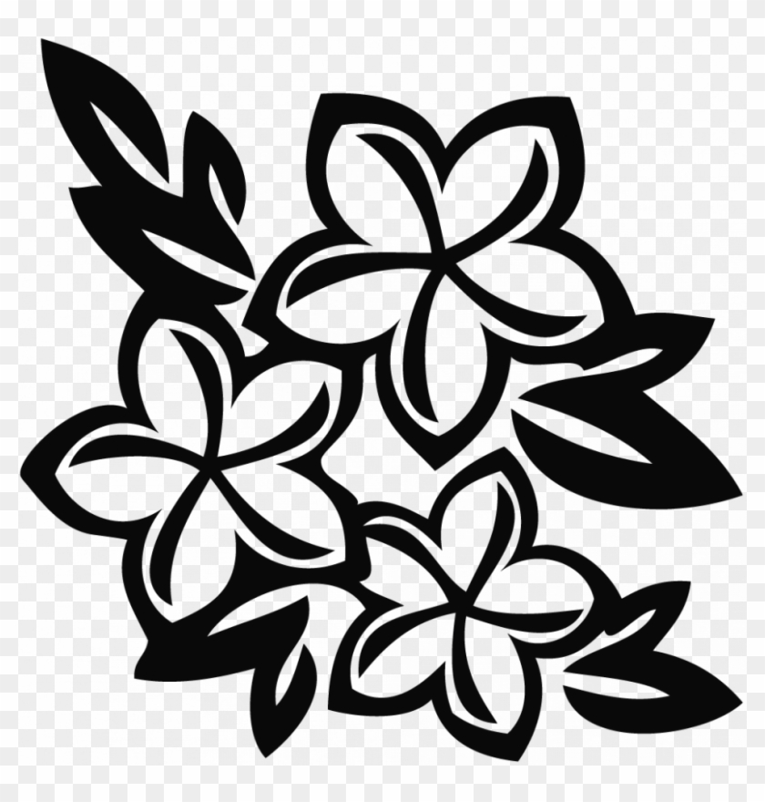 Coloring pages drawn hawaiian flowers flower black