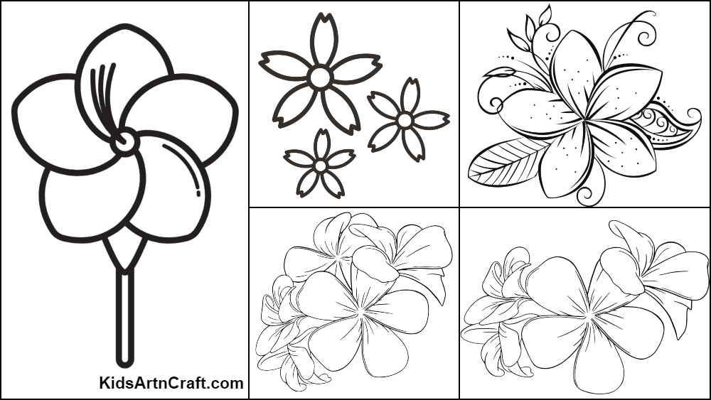 Golden frangipani coloring pages for kids â free printables