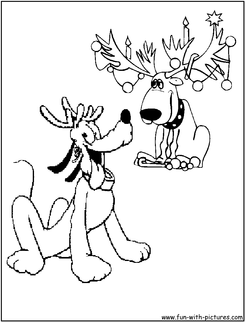 Pluto reindeer coloring page