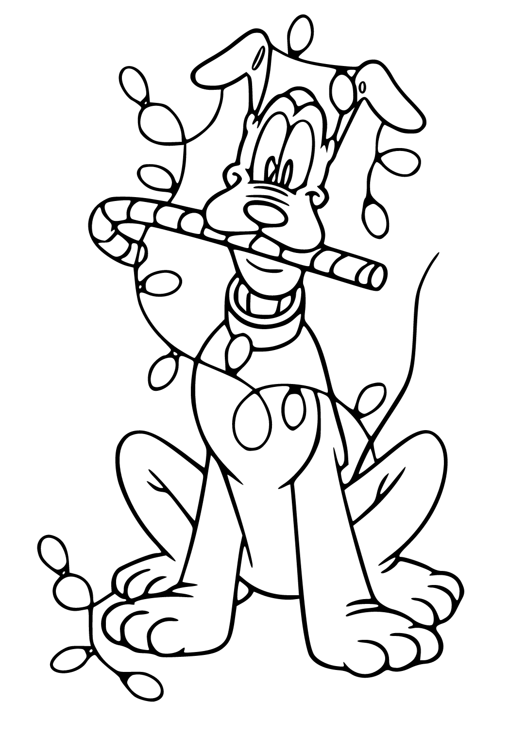 Free printable christmas pluto coloring page for adults and kids