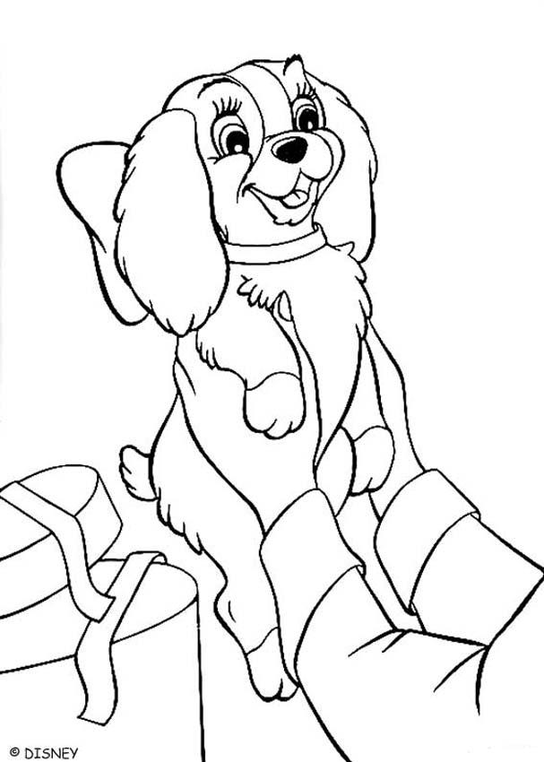 Lady a christmas gift coloring pages