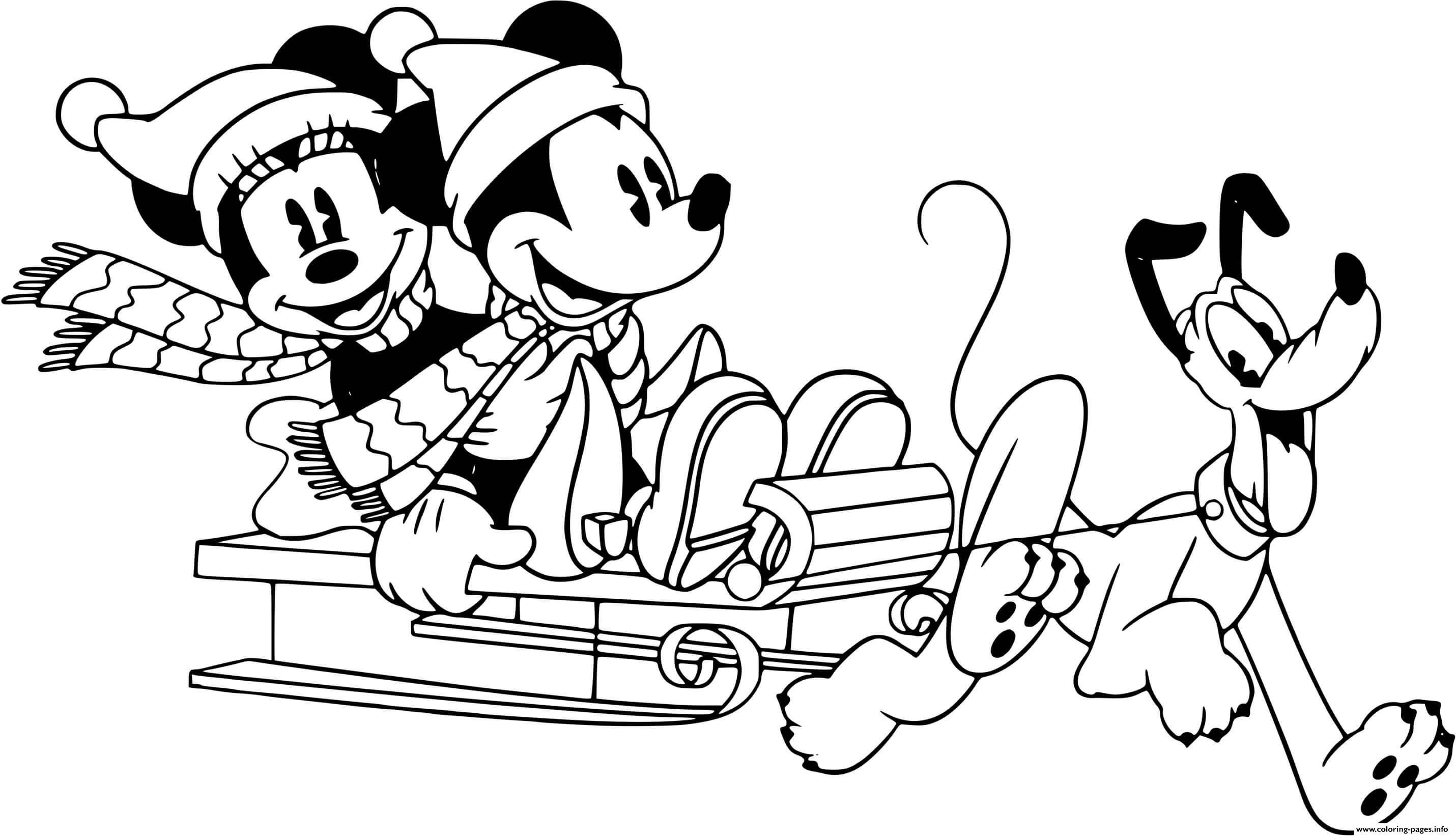 Classic minnie mickey pluto coloring page printable