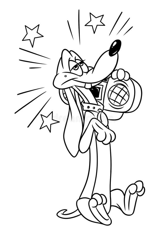 Dog dachshund audiophile music coloring pages cartoon stock illustration