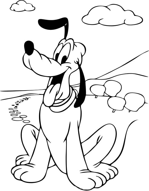 Pluto big smile coloring page color luna