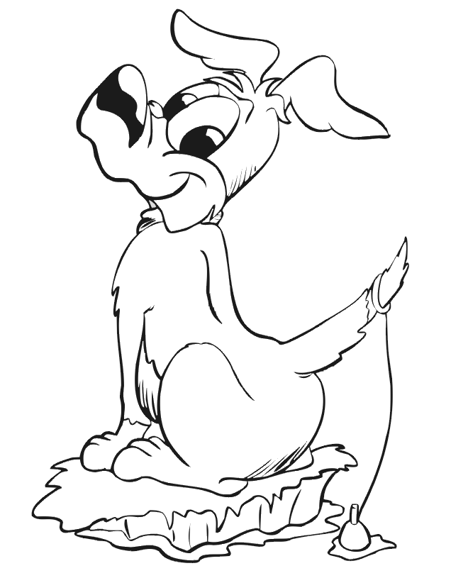 Dog coloring page fishing dog