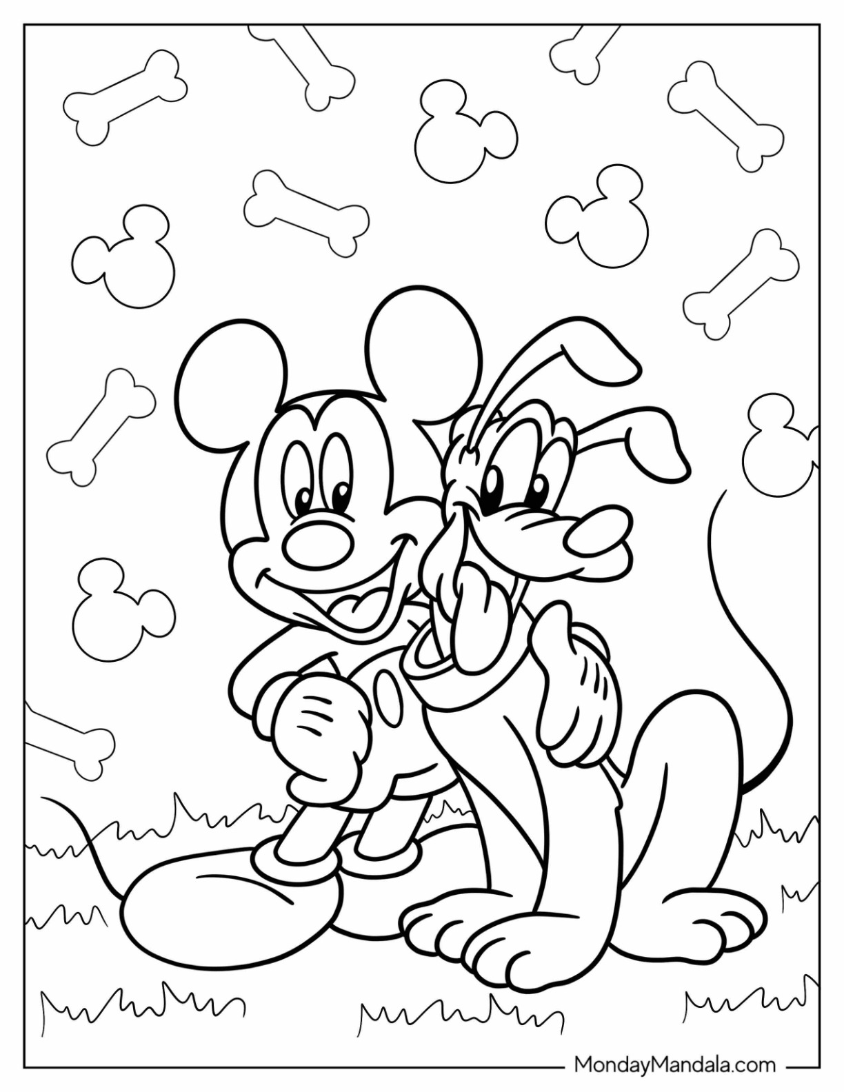 Pluto coloring pages free pdf printables