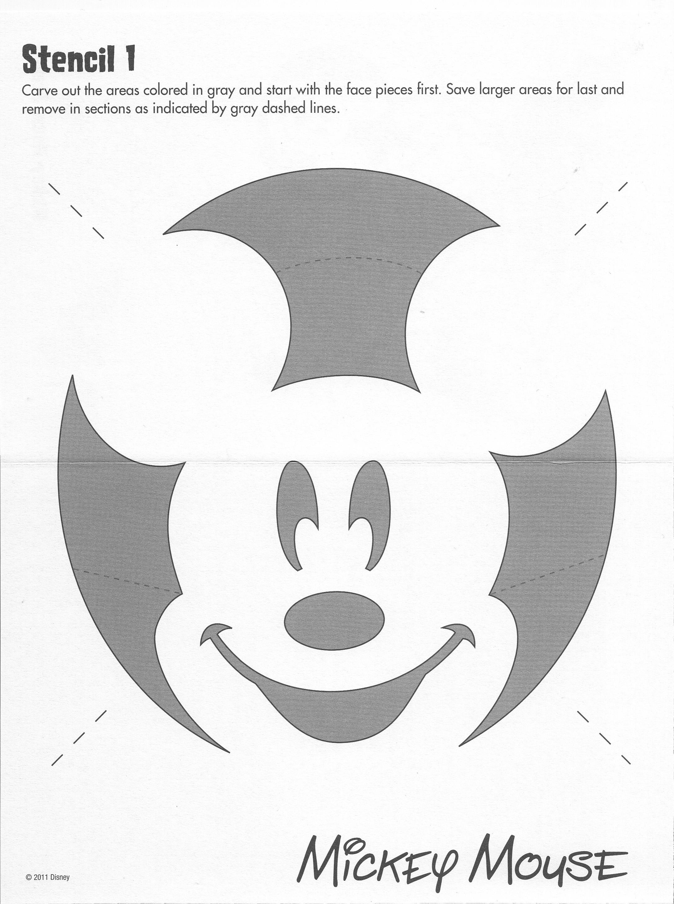 Mickey mouse free pumpkin stencil
