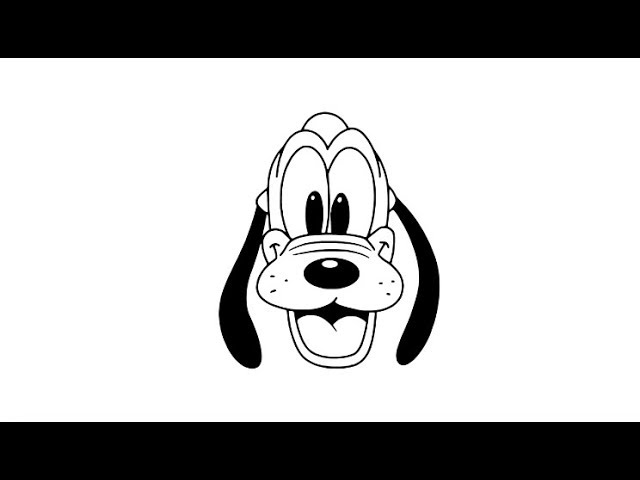 How to draw pluto cartoon face drawing step by step
