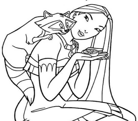 Free easy to print pocahontas coloring pages