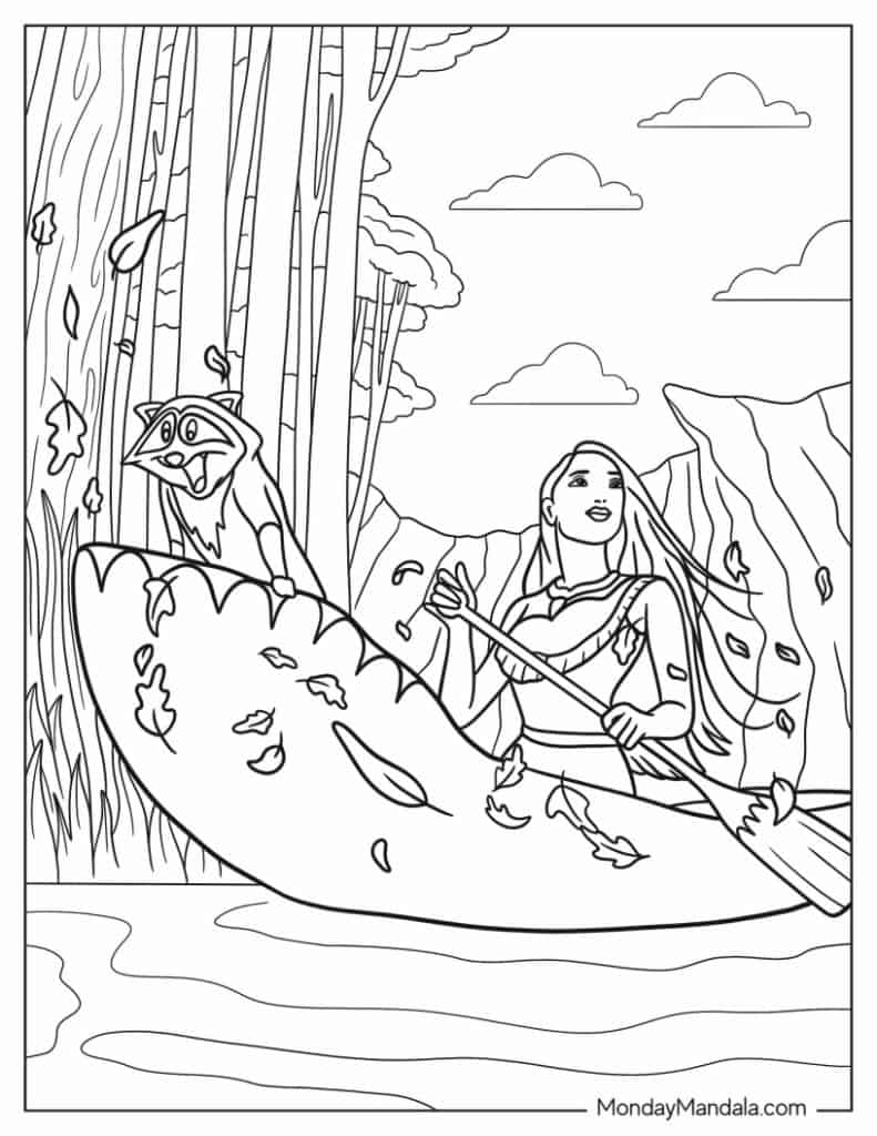 Pocahontas coloring pages free pdf printables