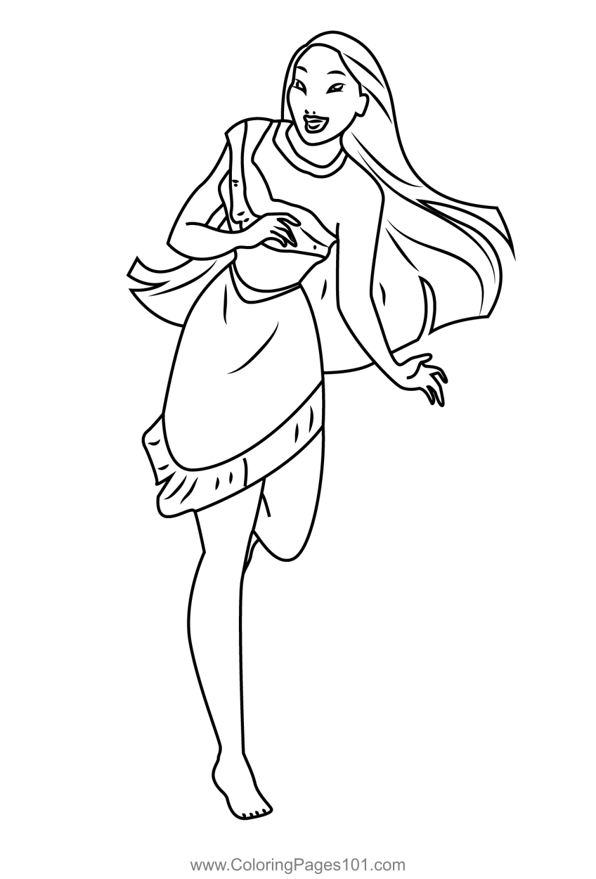 Princess pocahontas coloring page for kids