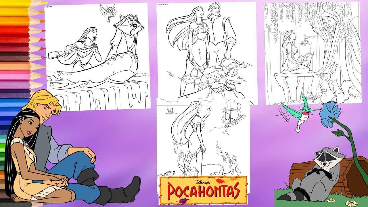 Coloring disney pocahontas john smith