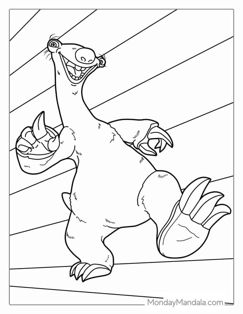 Sloth coloring pages free pdf printables