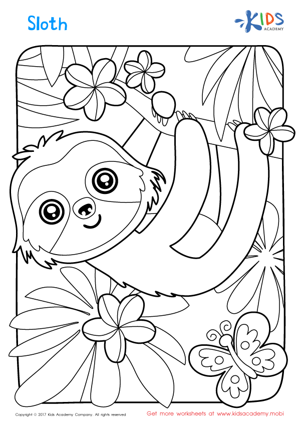 Sloth coloring page coloring pages for boys free coloring pages free printable coloring pages