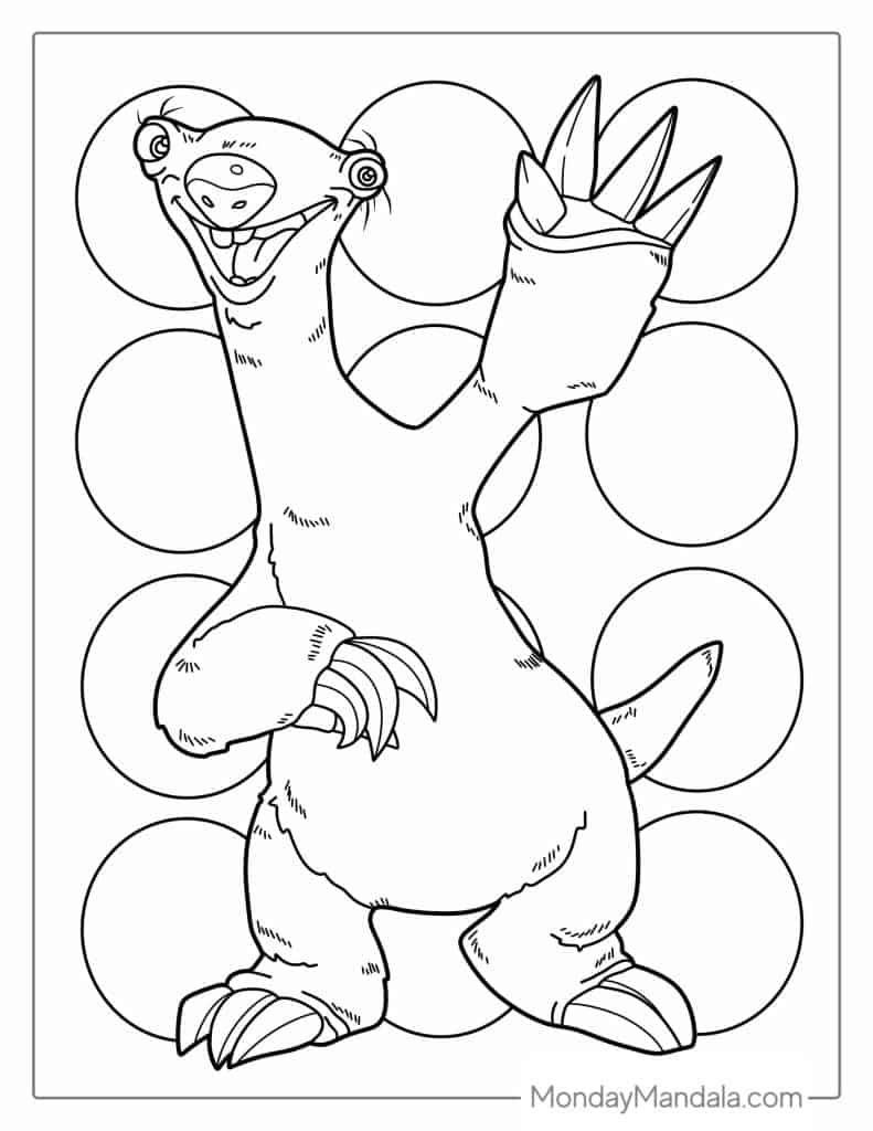 Sloth coloring pages free pdf printables