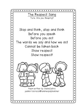 Think before you speak respect poemcoloring page by cup full of kindness
