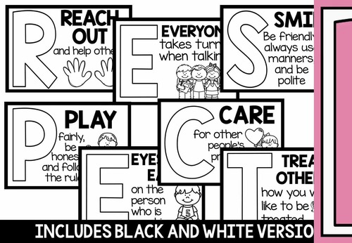 Respect acrostic poem poster set