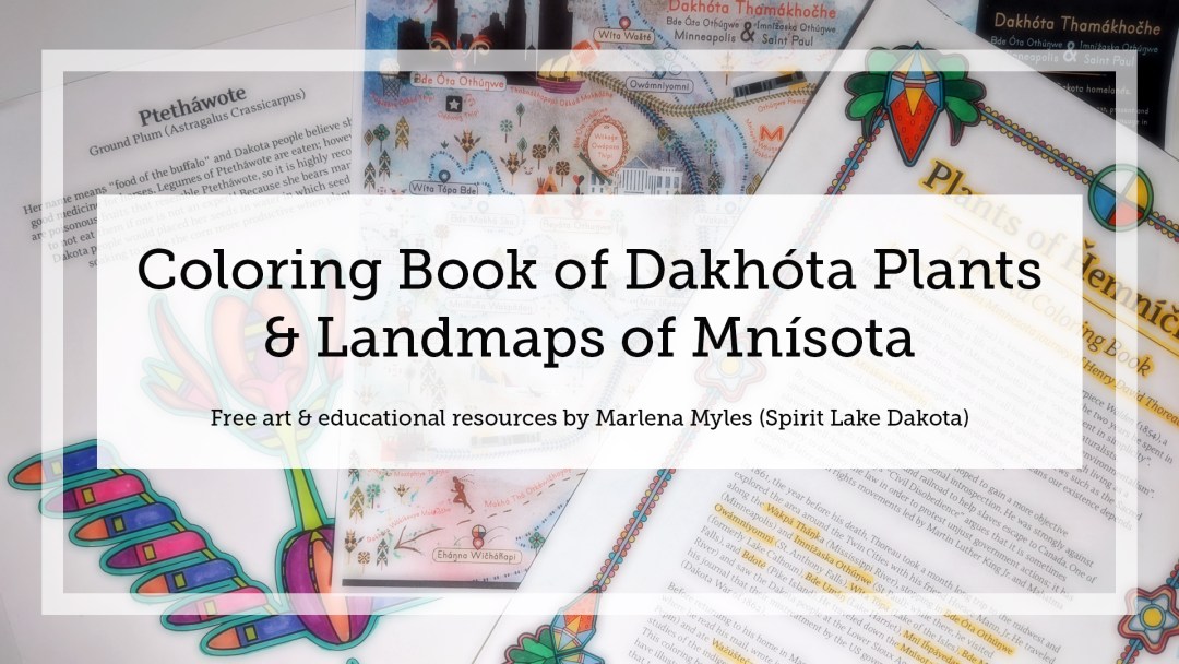 Free coloring book of dakhãta plants landmaps of mnãsota the art of marlena myl