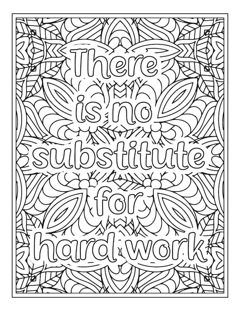 Premium vector motivational quotes coloring book page inspirational quotes coloring page coloring page