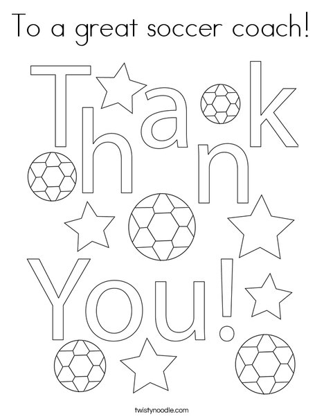 To a great soccer coach coloring page