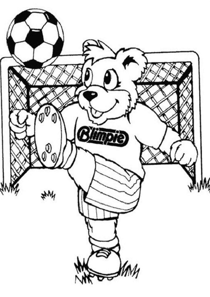 Free easy to print soccer coloring pages