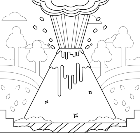 Volcano coloring page free printable coloring pages
