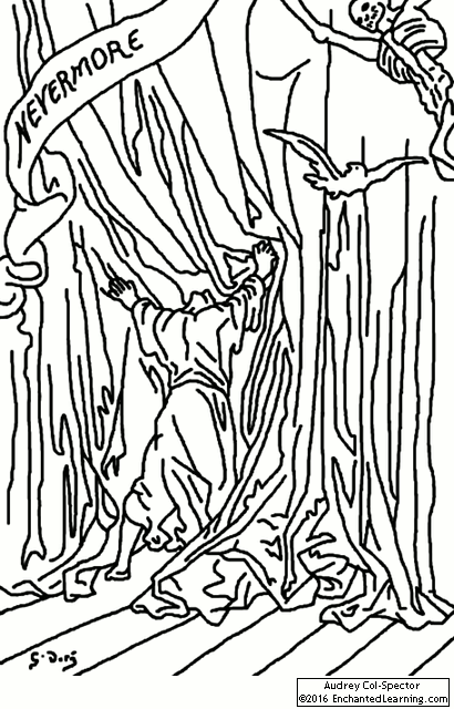 The raven coloring page