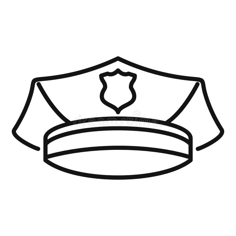 Police officer cap icon outline style stock vector