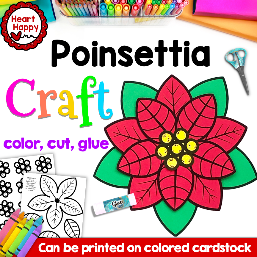 Poinsettia craft winter craft christmas craft made by teachers