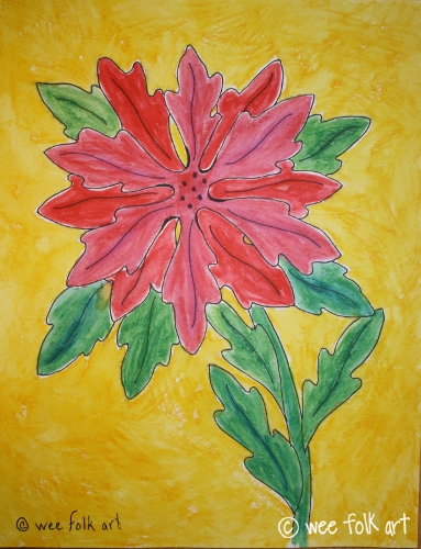 Poinsettia coloring page â wee folk art