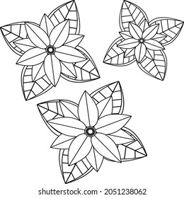 Hand drawn poinsettia flowerplant design elements stock vector royalty free