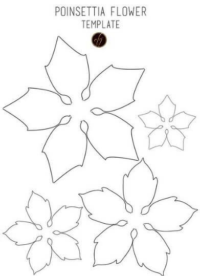 Poinsettia flower template christmas craft projects paper flower kit poinsettia flower