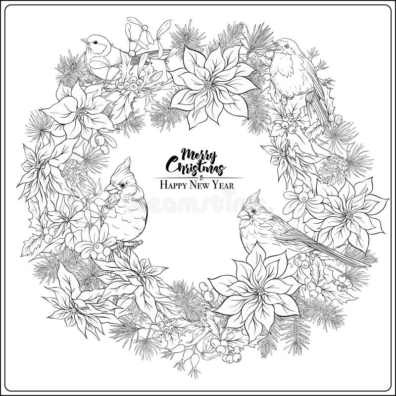 Poinsettia coloring stock illustrations â poinsettia coloring stock illustrations vectors clipart