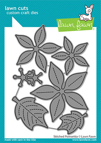 Stitched poinsettia lawn fawn
