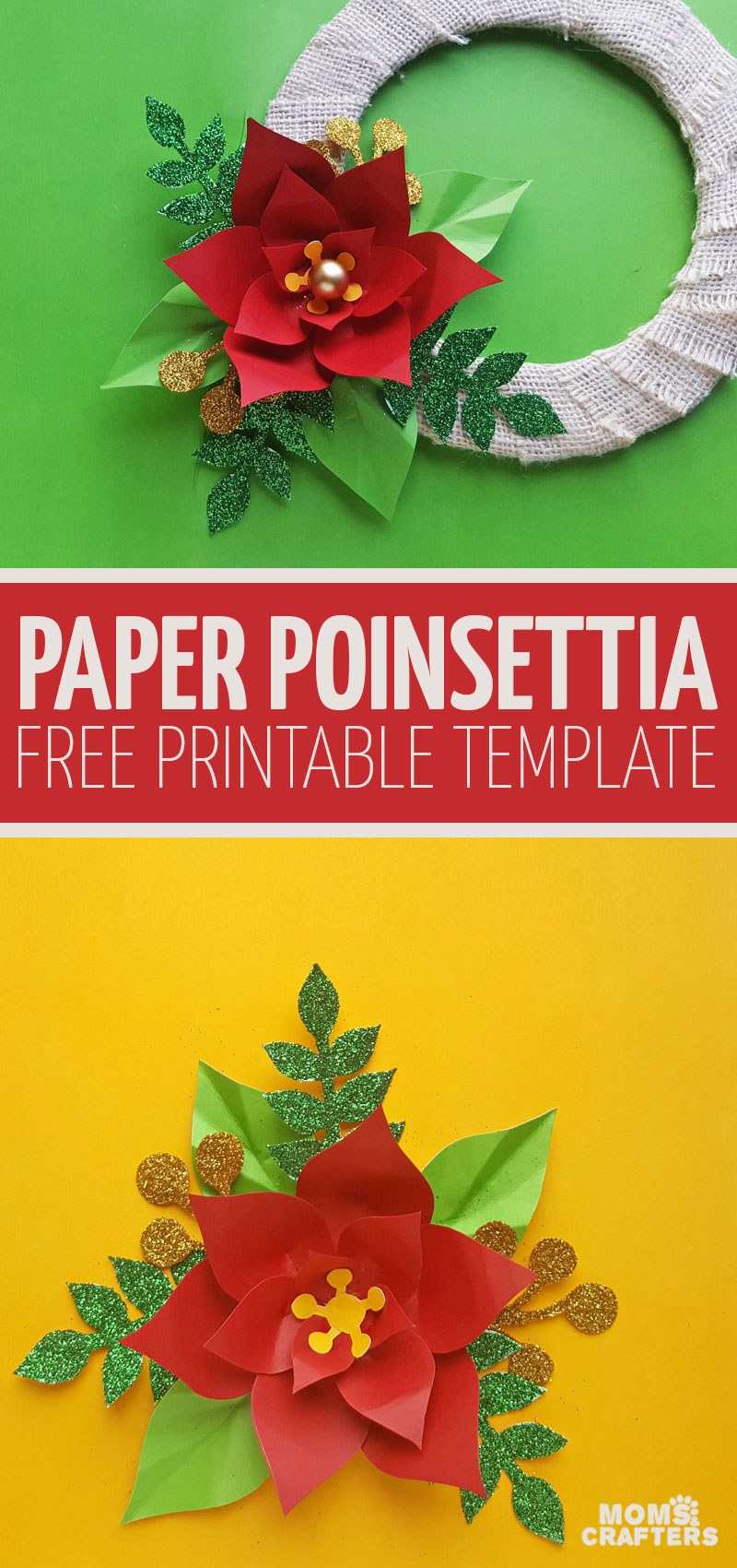 Paper poinsettia template turn it into a diy christmas wreath