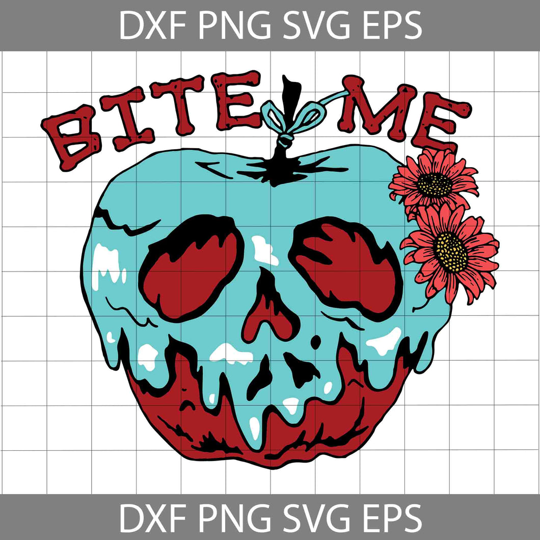 Bite me poison apple svg evil queen svg funny halloween poison apple svg halloween svg cricut file clipart svg png eps dxf