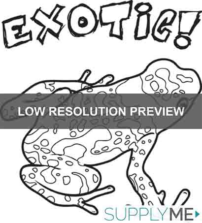 Printable exotic frog coloring page for kids â