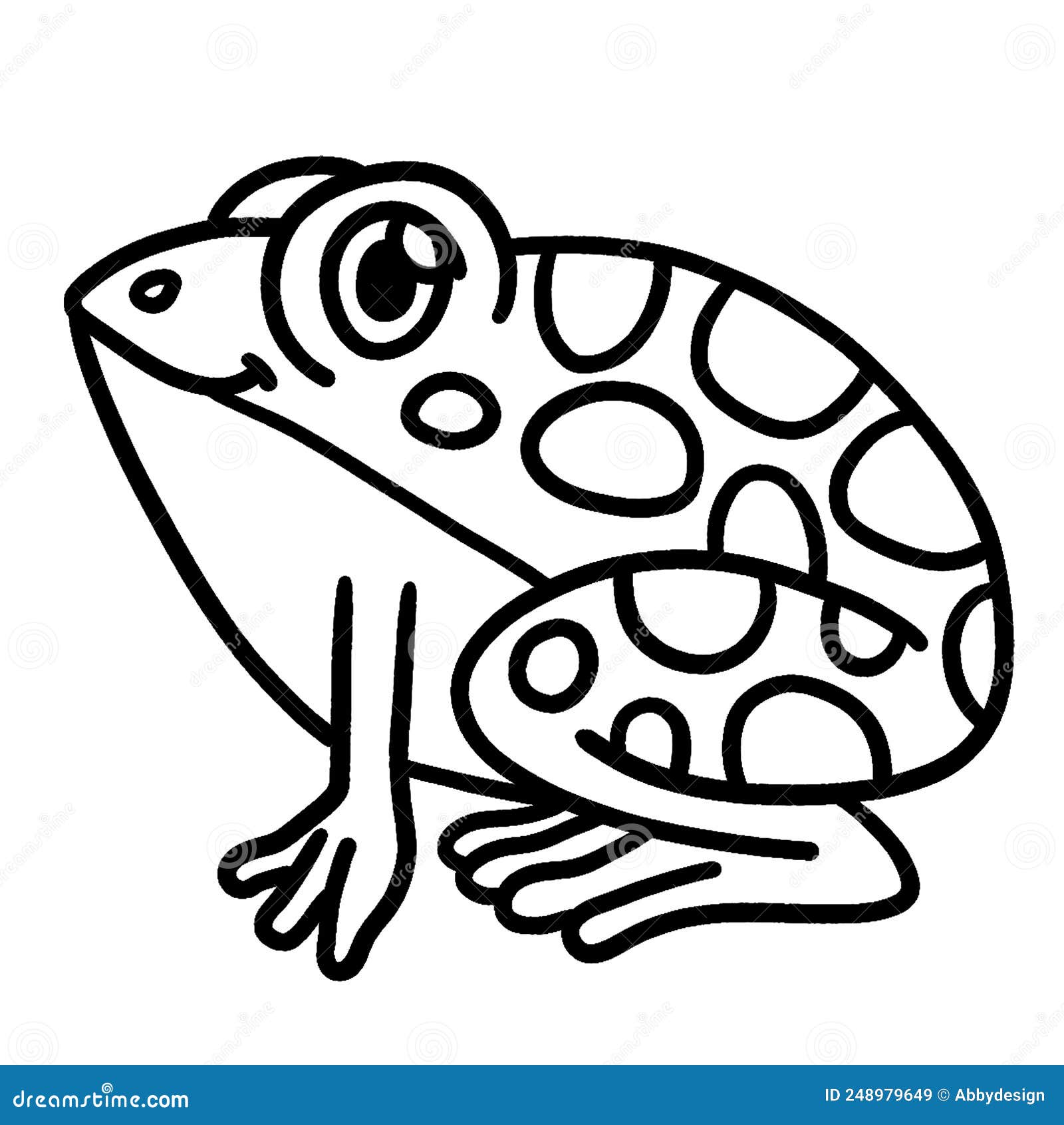Frog coloring page isolated for kids stock vector