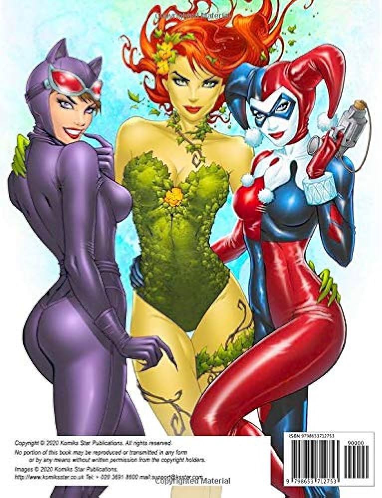 Mean girls coloring book harley quinn catwoman poison ivy batgirl and moreâ over selected high quality illustrations komiks star superheroes series books