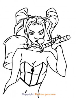 Poison ivy and harley quinn coloring pages